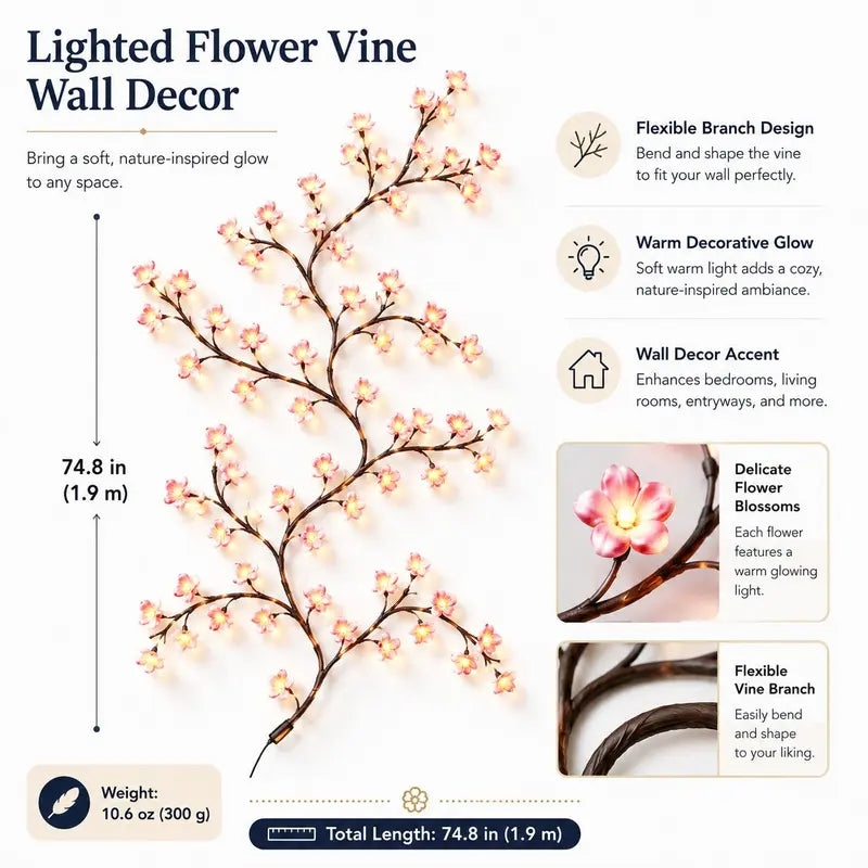Glowing branch LED light – view 4