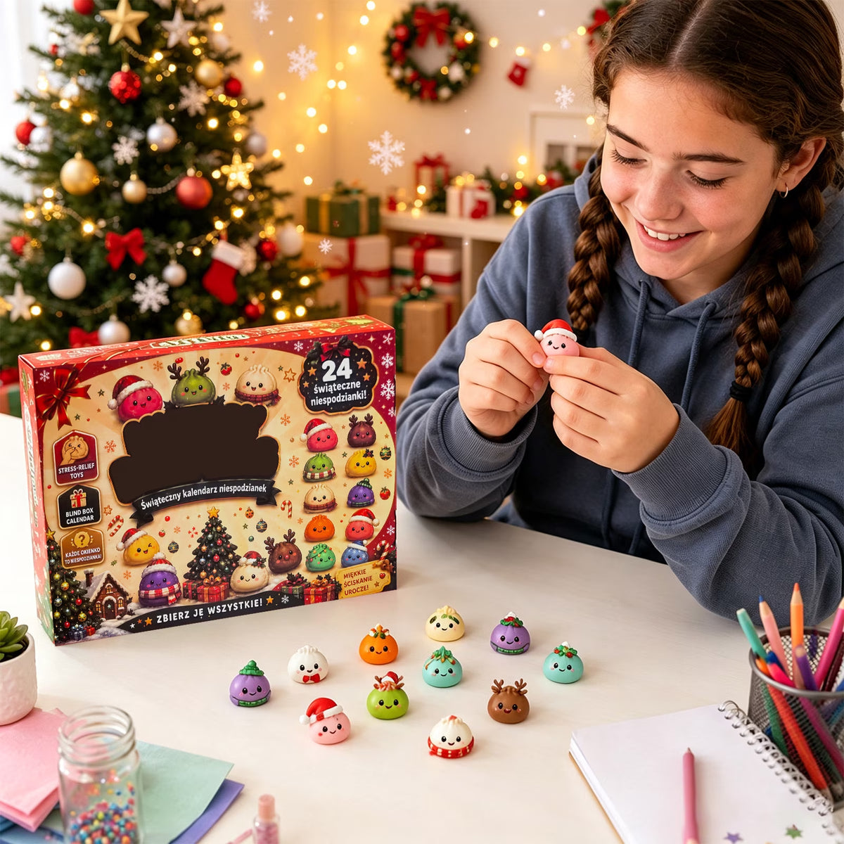 Christmas squishy advent calendar with 24 bao squishies – view 4
